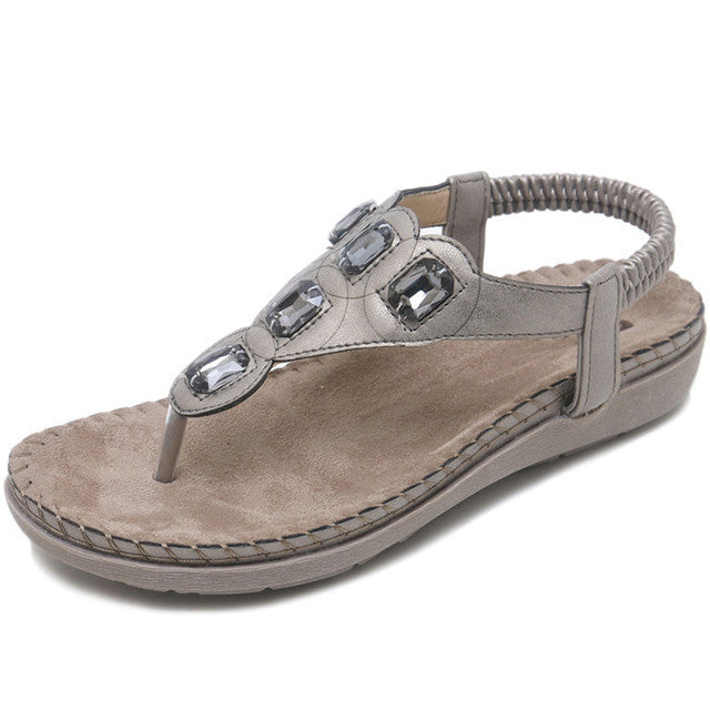 OCW Bling Sandals For Women Comfy T-strap Heel Comfort Stylish Summer
