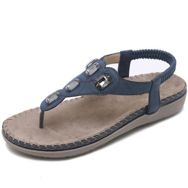 OCW Bling Sandals For Women Comfy T-strap Heel Comfort Stylish Summer