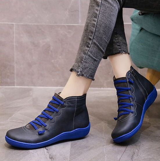 Women Orthopedic Boots Leather Waterproof Vintage Keep Warm