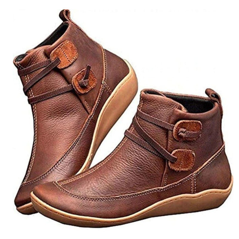 Women Snow Ankle Boots Leather Winter Orthopedic Shoes