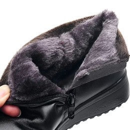 Snow Boots Women Leather Ankle Orthopedic Shoes