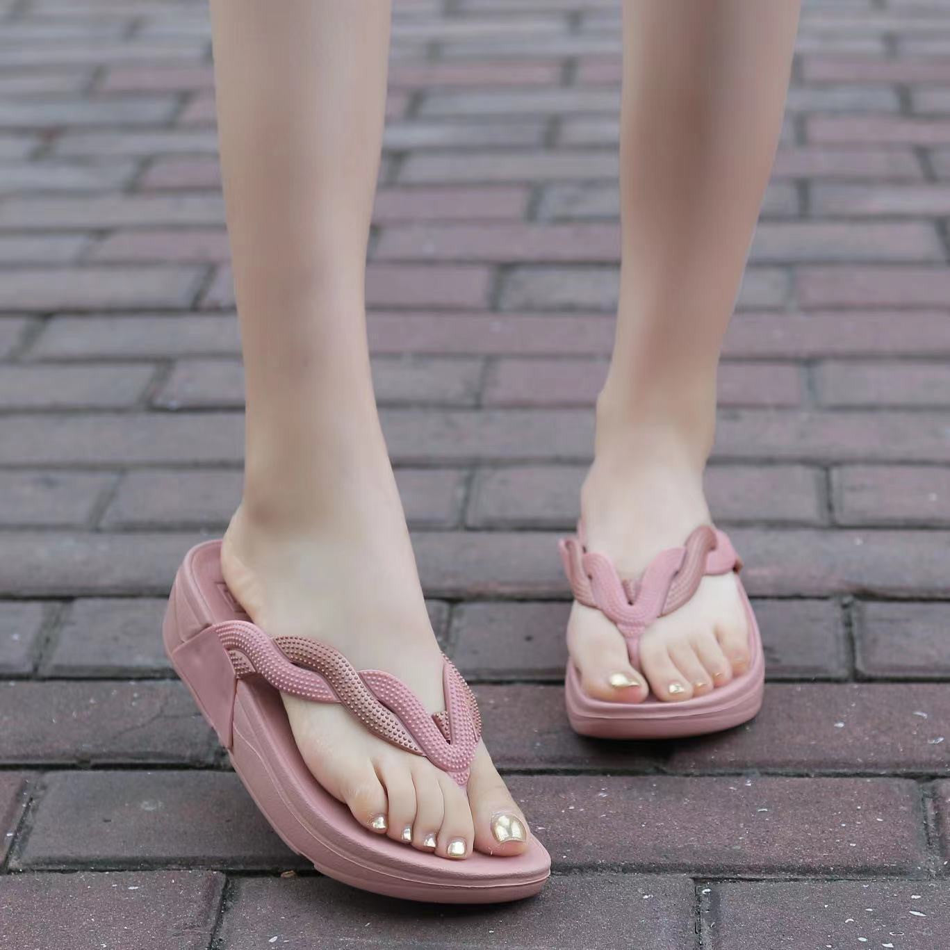 OCW Anti-slip Sandals For Women Braided Straps Trendy Flip-flops