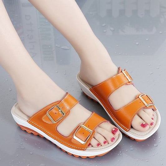 OCW Casual Platform Sandals For Women Water-resistance Wide Width Colorful Beach Vacation Footwear