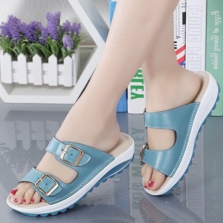 OCW Casual Platform Sandals For Women Water-resistance Wide Width Colorful Beach Vacation Footwear