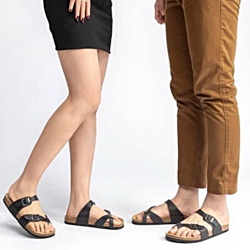 OCW Women Orthopedic Sandal Arch Support Breathable Comfortable Anti Slip Cork Buckle Strap Sandal