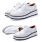 OCW Walking Shoes Women Anti-odor Wedge Oxford Shoes Leather Casual Spring Autumn