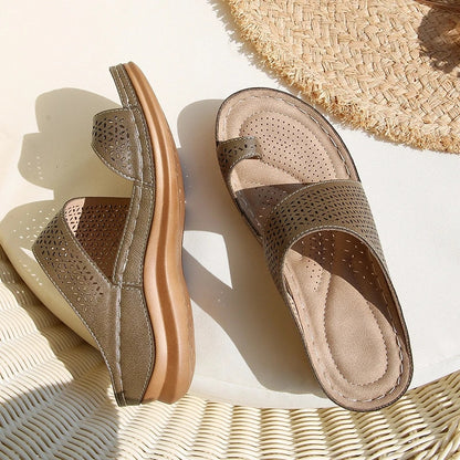 OCW Orthopedic Sandals For Women Breathable Hollow Elastic Trendy Flat Sandals