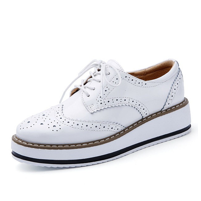 OCW Walking Shoes Women Anti-odor Wedge Oxford Shoes Leather Casual Spring Autumn