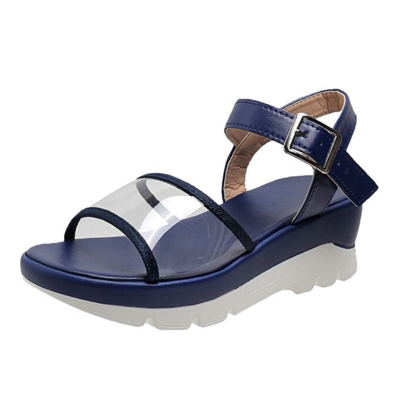 OCW Arch Support Sandals For Women Transparent Buckle Strap Chunky Platform Modern Summer